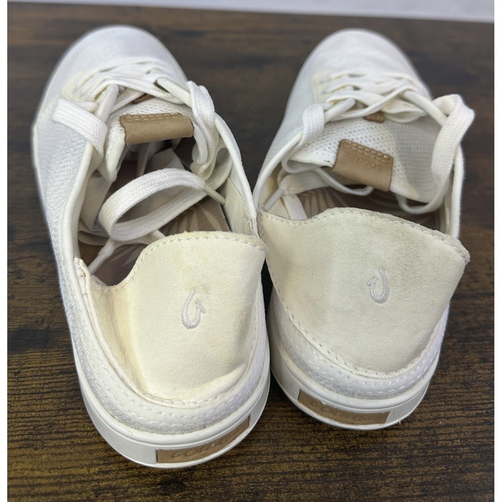 Olukai Pehuea Li Convertible Sneaker Lace Up Knit White Shoes Women's Size 9.5 - Picture 13 of 16